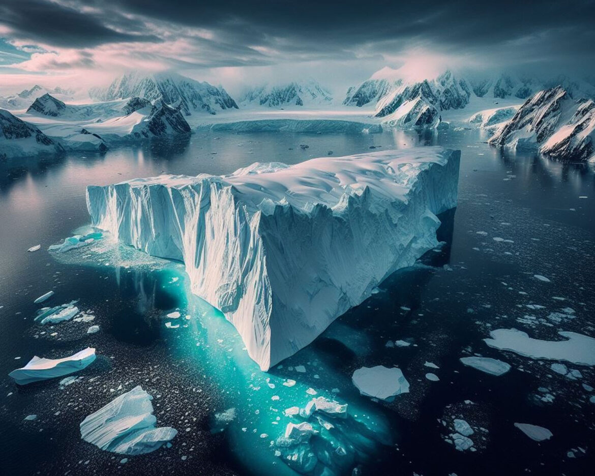 A23a-iceberg-floating-due-to-climate-change